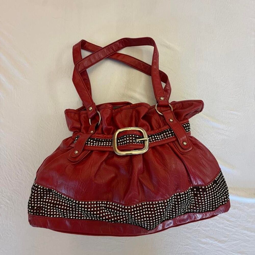 Women's Red and Burgundy Bag